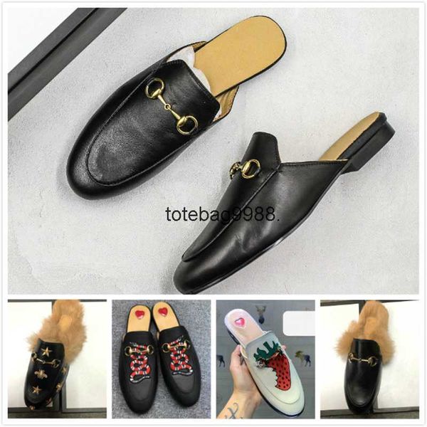 

designer woman slipper luxury loafers princetown horsebit slipper metal buckled classic italia casual shoes tiger embroidery original box/go, Black