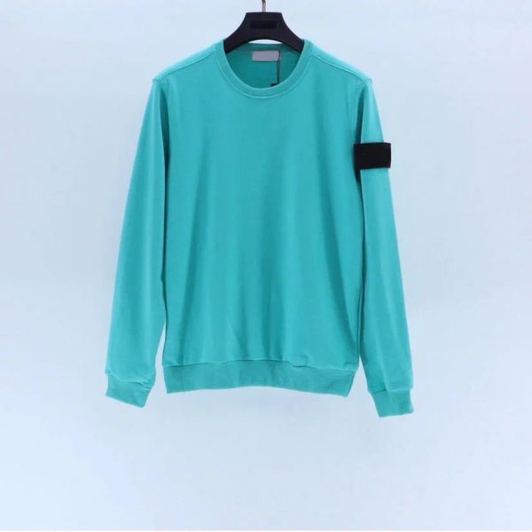 

stones islands long sweater autumn designerdesigners stone new pure cotton bottom shirt simple armband sleeve loose for men and wo509, Black