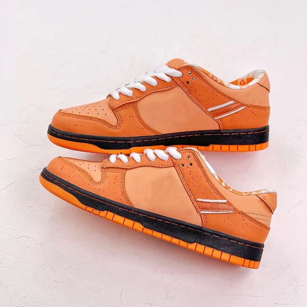 

orange lobster basketball shoes velvet leather upper sneaker orange spots