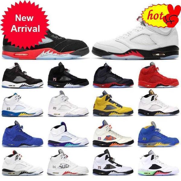 

og 2023 high jumpman 5 5s 3 fire red michigan mens basketball shoes retroes grape fresh prince black muslin satin bred sneakers trainers