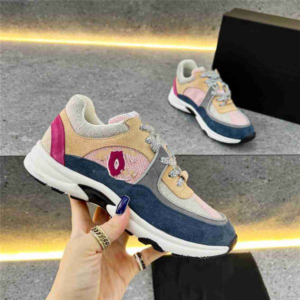 

luxury design bowling shoes channel 2023 fashionable men and women leather canvas letter logo casual outdoor sports running shoes 05-05