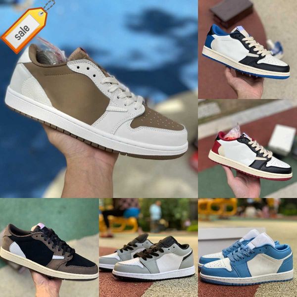 

fragment 2022 ts jumpman x 1 1s low basketball shoes white brown red gold grey toe unc court purple black shadow panda emerald crimson tint