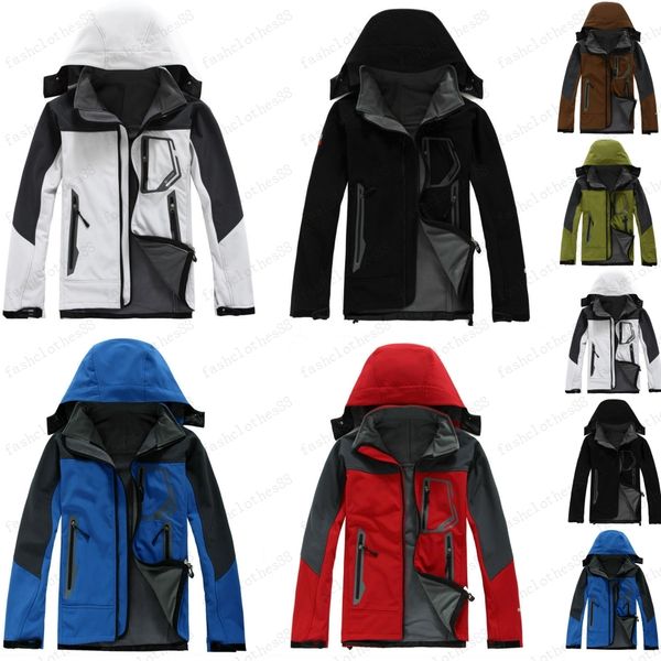 

designer hooded men's waterproof breathable soft shell jacket men outdoor sports jacket women's ski hiking windproof winter, Black;brown