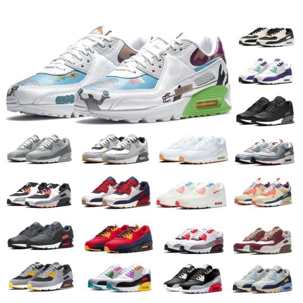 

designers men 90s running sports shoes 90 wolf grey polka dot infrared total orange laser blue airs hyper grape royal be true blue void east