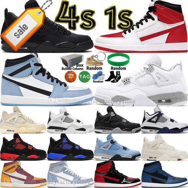 

black cat white oreo sail military 4 4s mens basketball shoes 1 1s university blue heritage patent bred obsidian unc fire red thunder men
