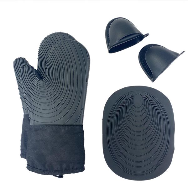 

silicone oven mitts gloves set pastry tools heat resistant cotton anti-scalding microwave oven baking tool 122609