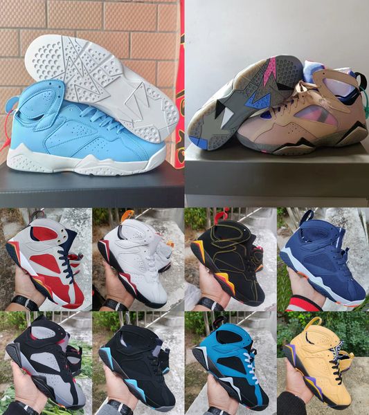 

jumpman 7s men women basketball shoes sapphire flint greater china university blue hare raptor vii 7 bordeaux paname citrus shimmer sports s, Black