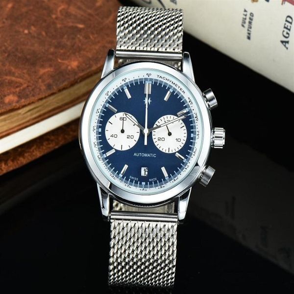 

Whole Mens Watches Classic Designer Men Watch Quartz Movement Sport Wristwatch Gift Clock Comfortable Steel Mesh Strap Orologi273L, As pic
