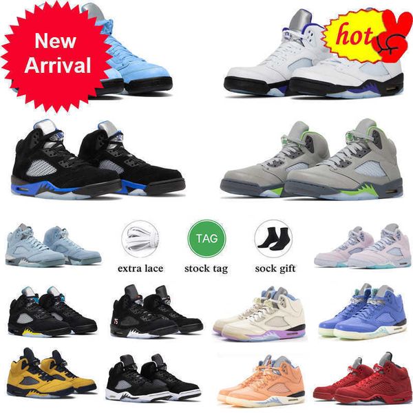 

og 2023 high jumpman 5 retro basketball shoes men 5s green bean dark concord racer blue raging bull red suede jade h