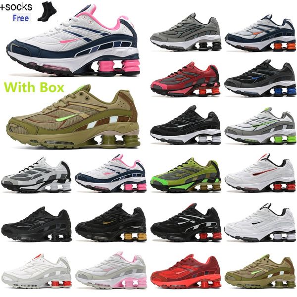

2022 shox ride tl men women run shoes designer track runner sneakers with socks originals speed red medium olive triple black white pink spo