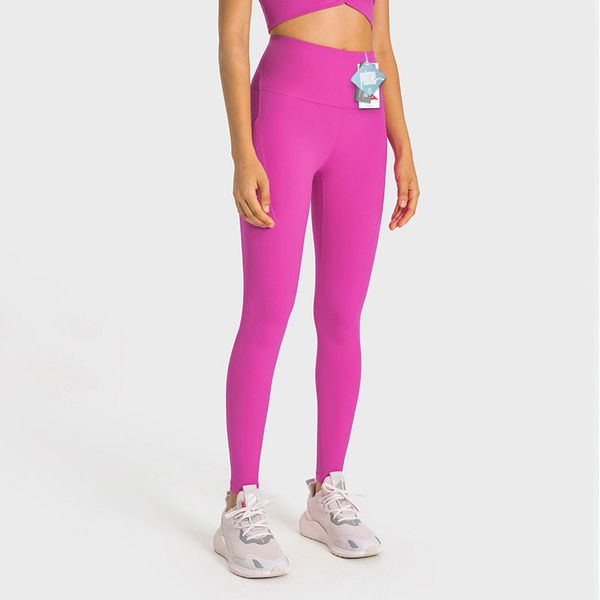 

et004 double 6 lycra yoga pants t-line antibacterial high rise pant nude sense leggings buttery soft running tight sweatpants women trousers