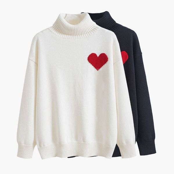 

sweater man woman knit high collar love a womens cardigan fashion letter black long sleeve clothes pullover oversized 20ss, White;black