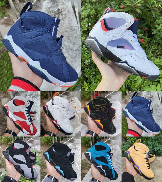 

2023 men basketball shoes jumpman 7 7s vii flint citrus sapphire cardinal magic hare oregon ducks black patent bordeaux true red mens women