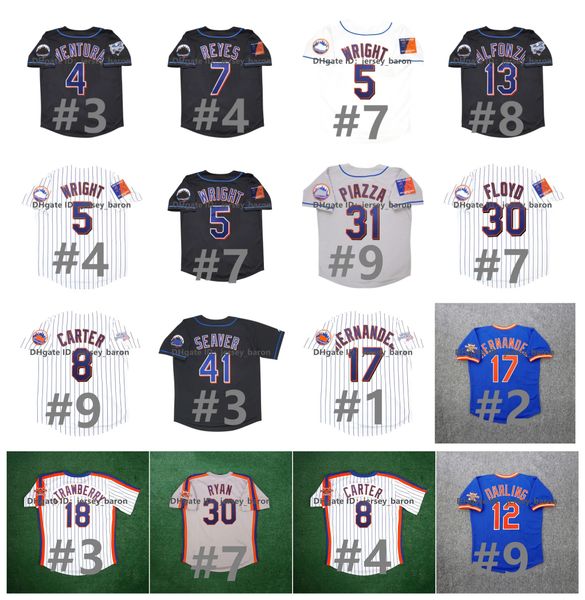 

david wright new 2000 world series york mets baseball jersey mike 31 piazza robin ventura jose reyes edgar alfonzo tom seaver floyd gary car, Blue;black