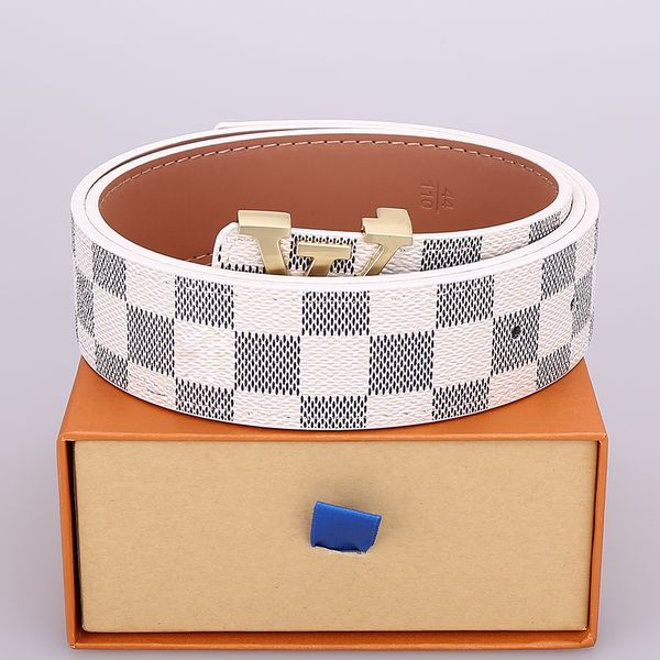 

genuine leather ladies men designers belts classic fashion luxury casual letter l smooth buckle womens mens leather belt carry with gift box, Black;brown