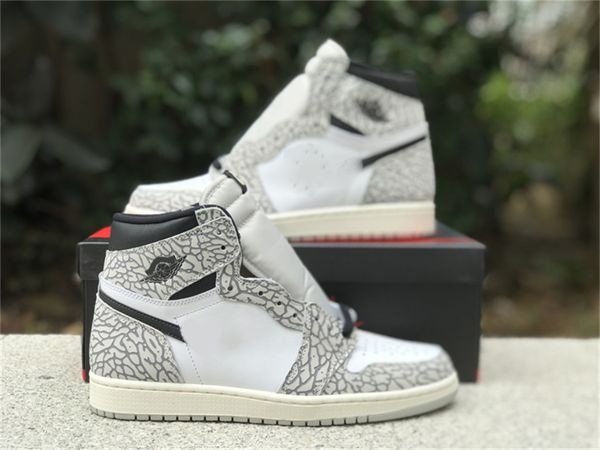 

2023 authentic retro basketball shoes 1 1s high og white cement air dz5485-052 sports sneakers outdoor trainers mens tech grey muslin black