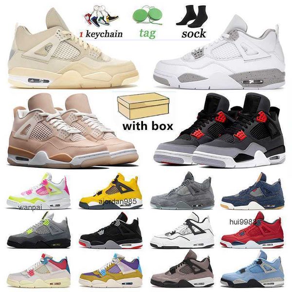 

classic jumpman 4 4s fiba retro basketball shoes shimmer sail sneakers diy desert moss cactus jack men women sports taupe haze white oreo jo, Black