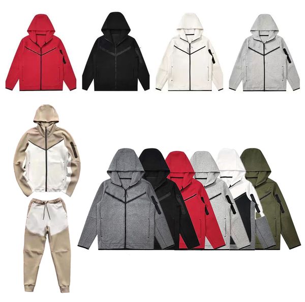 

designer sportswear techfleece tracksuits pant thick mens full hoodie tuta sweatshirt tech fleece man sport suits jogging jacket sweatpants, Gray