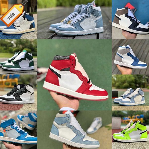 

lost chicago found jumpman 1 1s basketball shoes true turbo blue pine green gorge denim obsidian stage haze hyper royal bio hack twist