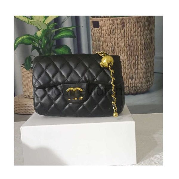 

designer channel bag tote shoulder messenger handbag fashion luxurious golden bead square rhombus pattern leather single shoulder bag