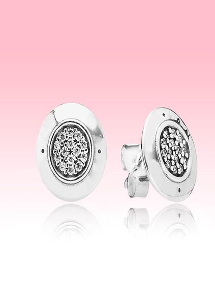 

authentic 925 sterling silver earrings summer jewelry for pandora cz diamond hallmark stud earring with original logo box for wome1416172, Golden;silver