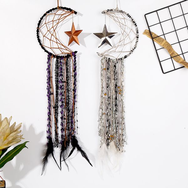 

moon dream catcher decorative objects pendant home door decoration artifact car hanging decoration handmade wind chimes 1222601