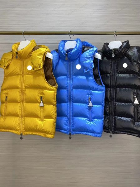 

designer tibb mens luxury hooded down vests france brand womens bormes down vest winter jacket embroidered chest badge warm outerwear jacket, Black;white