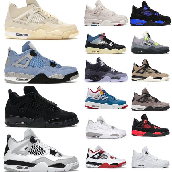 

with box designer 2023 new basketball shoes woman mens sneakers 4s university blue white sail black cat racer blue charity game katrina men