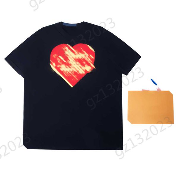 

womens t-shirts contrasting heart letter printing short sleeve pullover t-shirt cotton yarn fabric comfortable slimming tees spring summer w, White