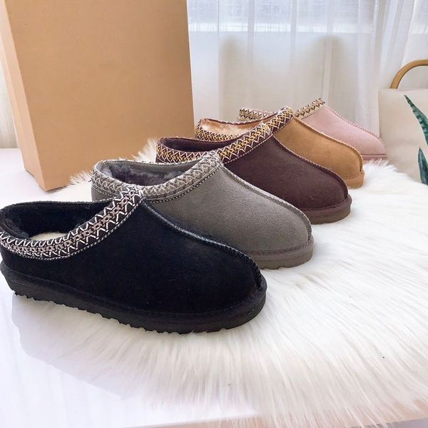 

Ankle Winter Boot Designer Fur Snow Boots Tasman Slipper Flat Heel Fluffy Mules Real Leather Australia Booties For Woman, Orange