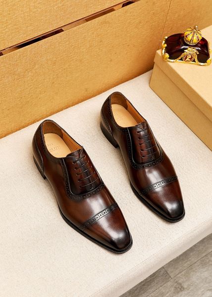 

2023 men dress shoes high end formal oxfords fashion brand designer men's trend business genuine leather party flats size 38-45, Black