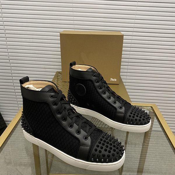 

mens stylish studded shoes handcrafted real leather designer rock style red soles shoes luxury fashion womens diamond encrusted casual shoe, Red;white