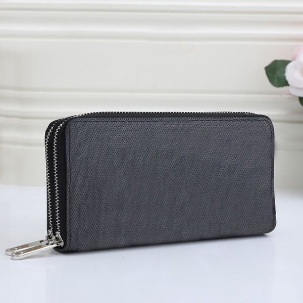 

designer purse double zipper men clutch bag zippy coin fashion women leather wallet holders classic zipper wallets men's long cheque 10, Red;black