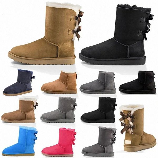 

women girls designer shoes boots outdoor ankle snow boot fur leather chestnut midnight blue black grey platform winter booties sneakers trai