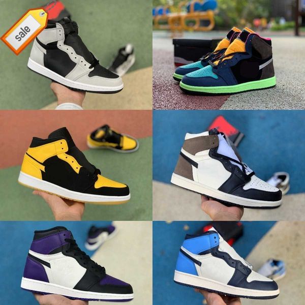 

designers 1 1s sports basketball shoes jumpman men women turbo green twist obsidian bio hack fearless pine green dark mocha stage haze, Black