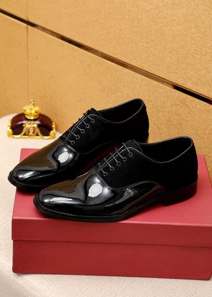 

2023 mens walking dress shoes genuine leather male brand designer formal wedding party business flats size 38-45, Black