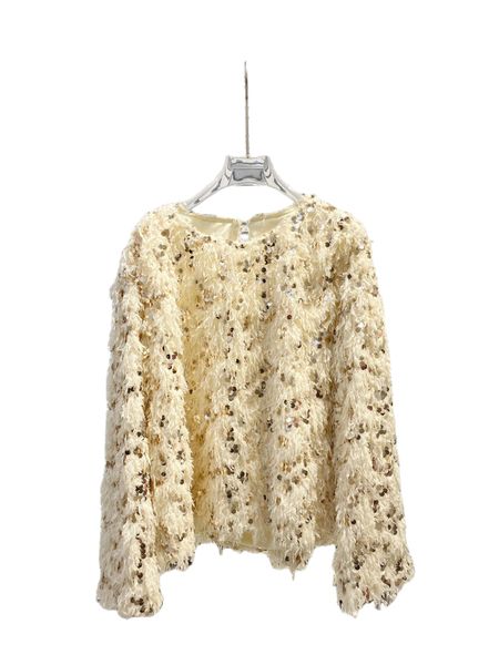 

autumn and winter 22 new sequins fashion refined woolen sweater women's wear, White;black