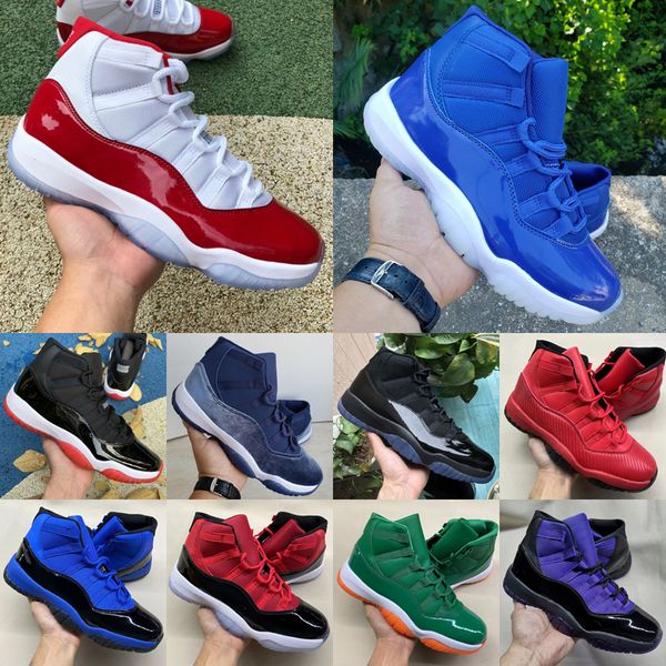 

designer sneaker 11 11s mens basketball shoes midnight navy velvet cool grey cherry 72-10 25th anniversary concord bred pure violet men wome