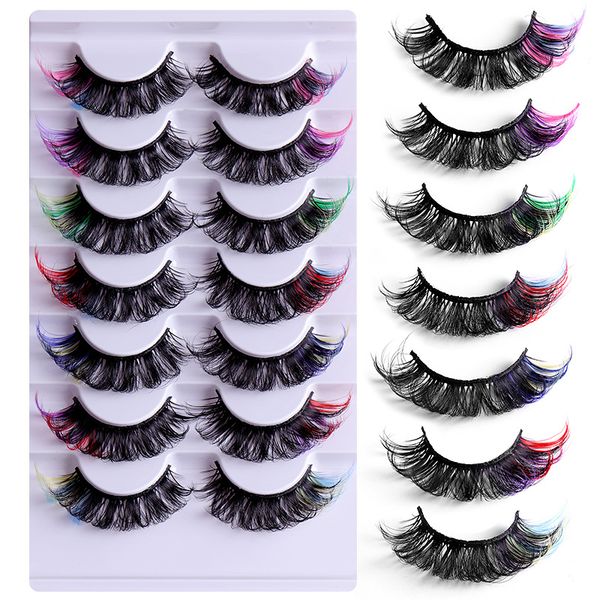 

eyelashes colored fluffy wispy russian strip lashes with color volume curly christmas eye lash makeup tools