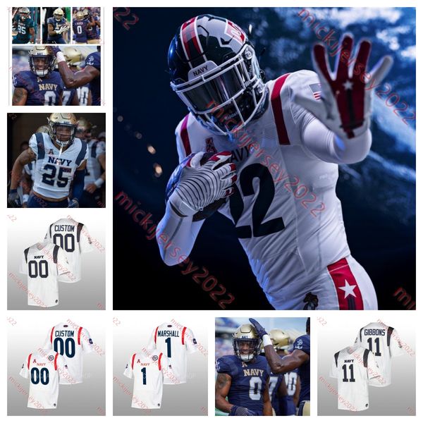 

navy mens custom midshipmen stitched football 2 marcus moore 45 peter roll 45 brady wine 62 javan bouton 77 evan brown 54 greyson crawford t, Black