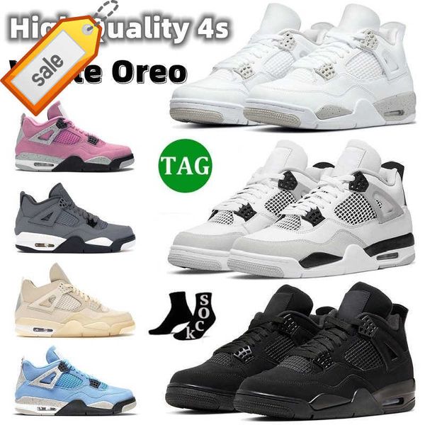 

og new 2022 basketball shoes 4 4s men women designer sneakers outdoor og boots red thunder university blue tour yellow 11 11s, Black