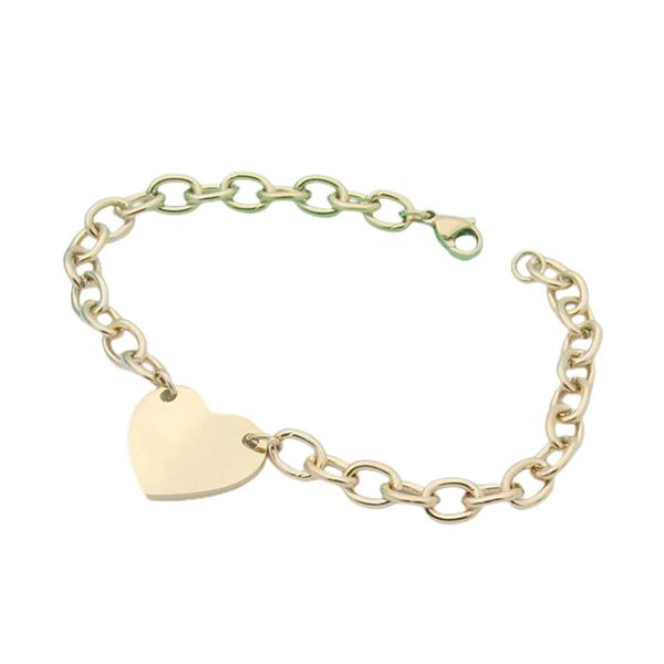 

fashion bangle bracelet designer bracelets stainless steel heart pendant necklaces 3 colors gold plated classic style simple women gifts jew, Black
