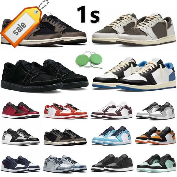 

1 1s low mens basketball shoes sneaker black phantom reverse mocha fragment dark mocha white camo wolf grey paint drip unc diamond men women