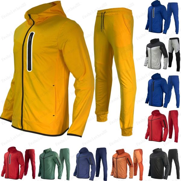 

2022 designer thin mens sportswear tech fleece pants tracksuit sportwear pant tracksuits loose one zip men camouflage mans asian szie, Black