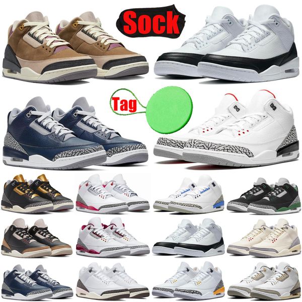 

jumpman 3 mens womens basketball shoes 3s archaeo brown a ma maniere unc black gold cats dark iris fire red racer blue men trainers sneakers