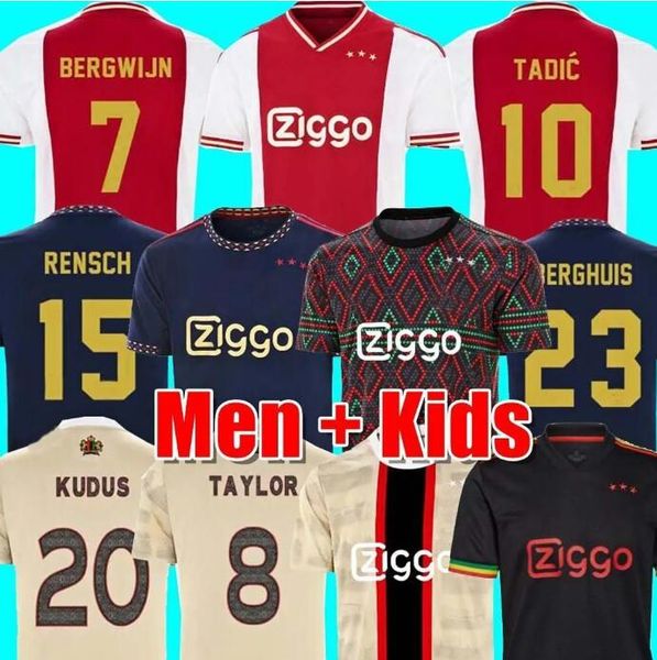 

tadic 21 22 23 soccer jerseys fans player bassey berghuis third black kit blind taylor 2022 2023 football shirts men kids uniforms bergwijn, Black;yellow