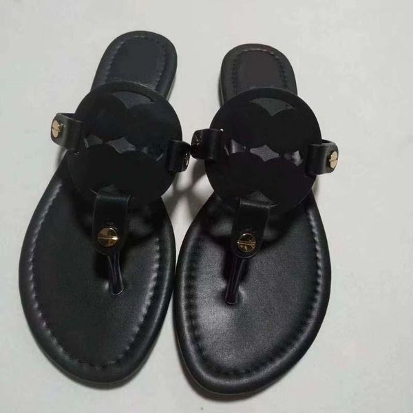 

2022 new fashion luxury brand sandals designer slippers slides floral brocade genuine leather flip flops women shoes sandal without box by s, Black
