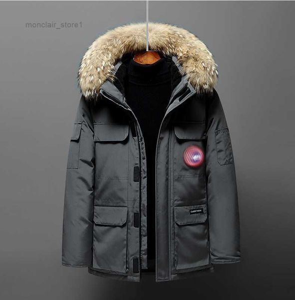 

canada men's down parkas highs quality womens coat designer 22fw fashion winter mens ladies jacket luxury letter plaid classic warm two, Black