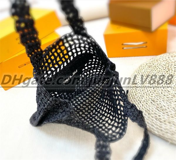 

designer embroidered 2022 digner female bag hollow rafia straw tote luxury brand summer beach woven bag handbags luxurious 36b1