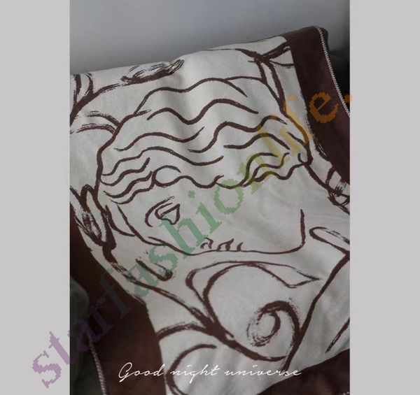

130x170cm letter cashmere blanket crochet soft wool shawl portable warm plaid sofa travel fleece knitted throw cape designer blankets 13 col